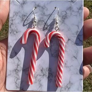 New! Candy Cane Dangle Earrings! Christmas so Cute!!